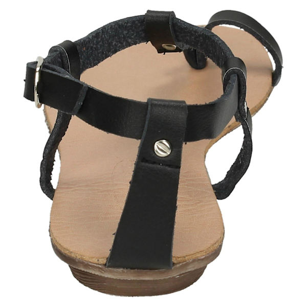 Spot On Platta Toeloop Sandal med Ankelrem black uk 3