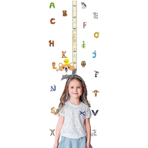 Børnehøjde vægkort | Magnetisk børnehøjde vækstdiagram | Højdevækstdiagramlineal med nøjagtige måleskalamål fra toppen