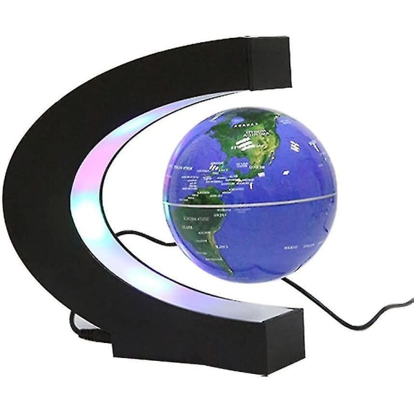 Flytende Globe Med Led-lys C Form Magnetisk Levitasjon Floating Globe World