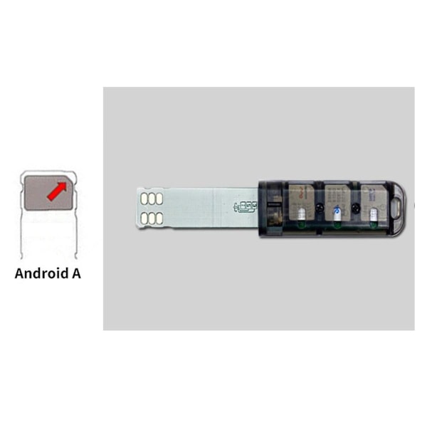 Adapter med 6 spor Multi Reader Mini Sim Nano med kontrollbryter for Android