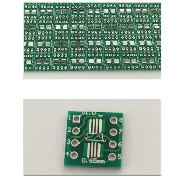 500 stk/parti Tssop8 Ssop8 Sop8 To Dip8 Pcb Sop8 Sop Transfer Board Dip Pin Board Pitch Adapter