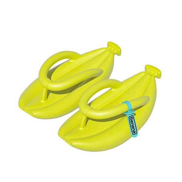 Fashionabla par bananformade flip-flops mjuka bekväma hemmtofflor för hem inomhus fluorescent green 40 41