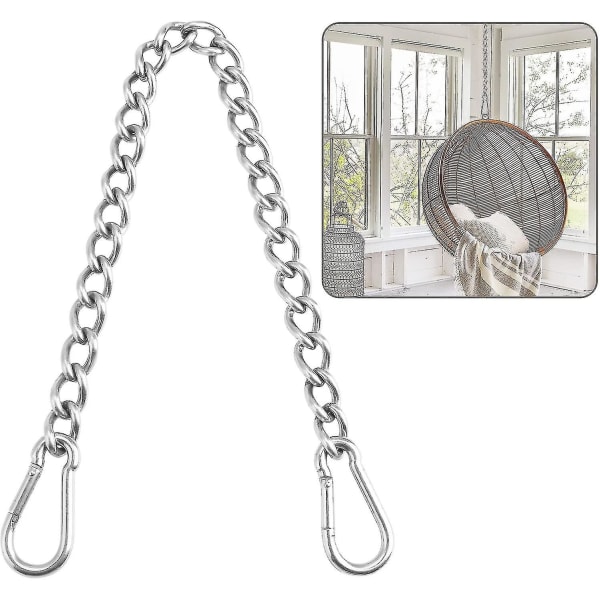 Chain With Two Carabiners, 400kg Capacity, Heavy Duty Stainless Steel Hanging Chain, Extension Chain