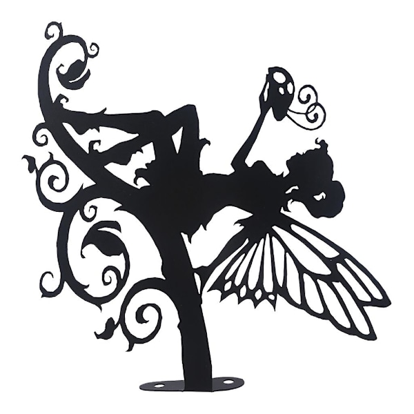 Metal Fairy Silhouette Art Fairy Garden Yard Home Decoration Lawn Backyard Tree