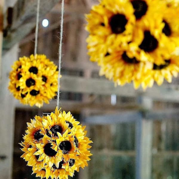 Auringonkukan Pää 24kpl Tekokukat Auringonkukan Pää Teko Gerber Daisy Pää