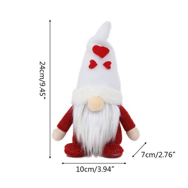 Valentinsdag Gnome Julepynt Sæt Af 3 Håndlavede Plys Svenske Tomte