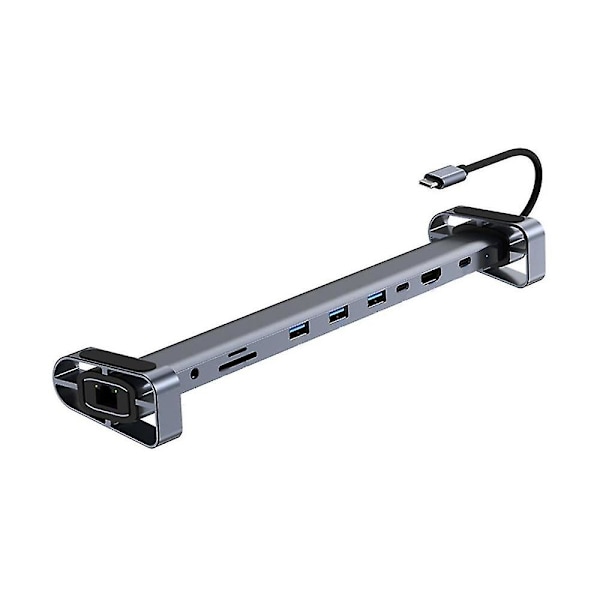 Usb C Hub Typ C Till -kompatibel 3,5 mm Ljuduttag Usb 3.0 Adapter 10 I 1 Typ C Hub Dock Usb C Spli