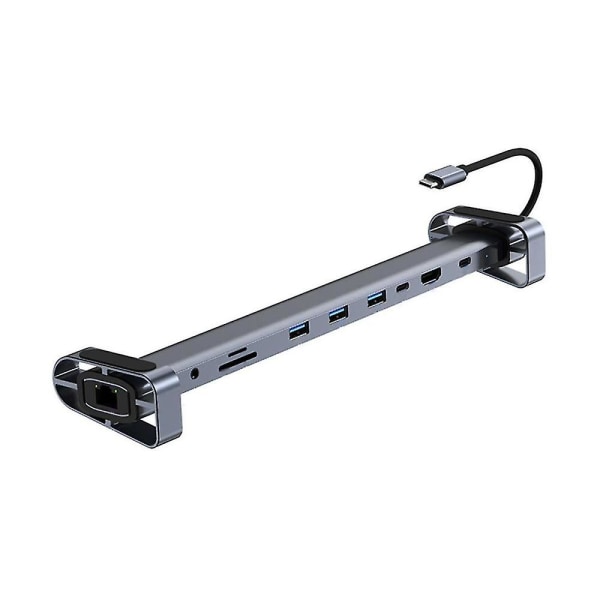 Usb C -hubi Type C -liitäntään - yhteensopiva 3,5 mm:n äänituloliitäntä Usb 3.0 -sovitin 10-in-1 Type C -hubi Telakka Usb C -jakaja