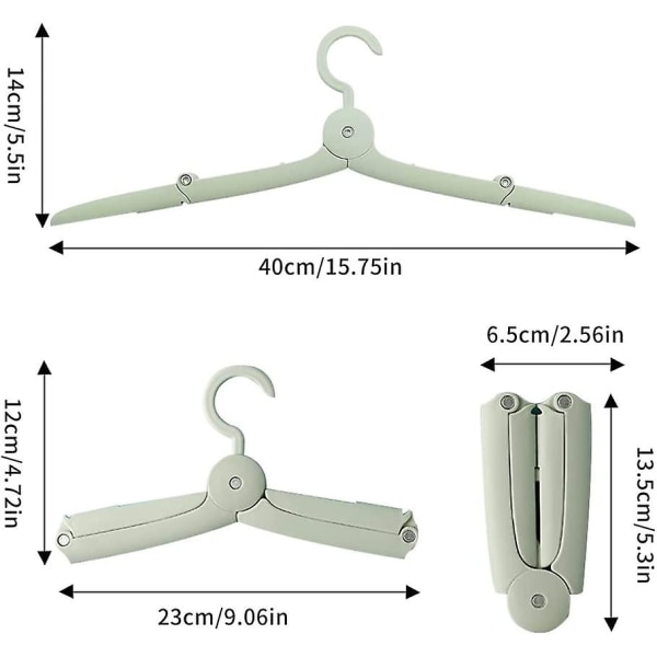 Pakk sammenleggbare reisekleshengere - med 5 m klessnor - for utendørs reiser, forretningsreise