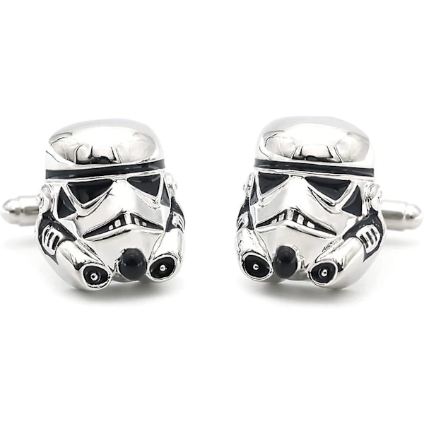 Star Wars Stormtrooper Mans Novelty Silver Sink Alloy Mansjettknapper + Gavepose Xinda