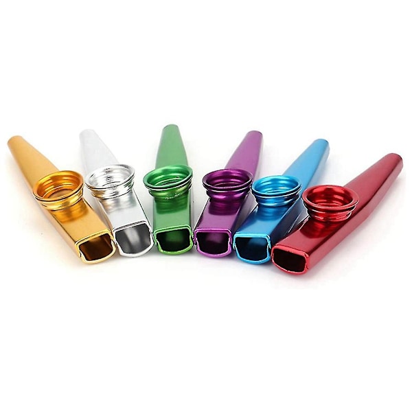 18 stk metall kazoo instrumenter fløyter følgesvenn med kazoo membraner for gitar, ukulele, fiolin, pi