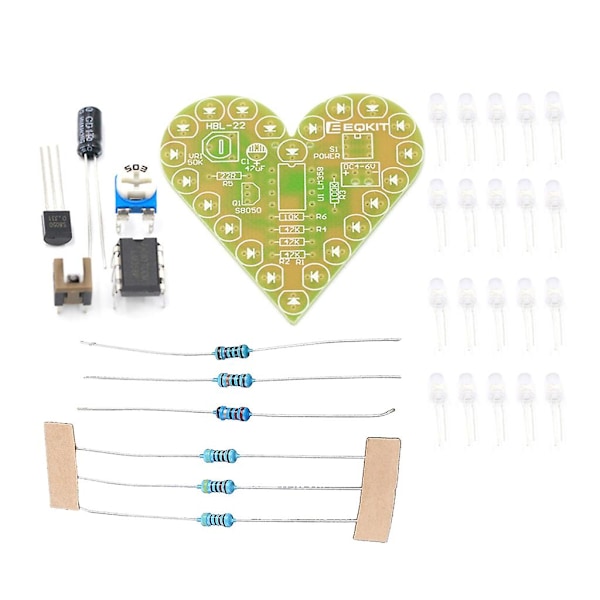 Hbl-22  Heart Shape Breathing Lamp Kits 50.7x50.7mm Size Creative Gifts