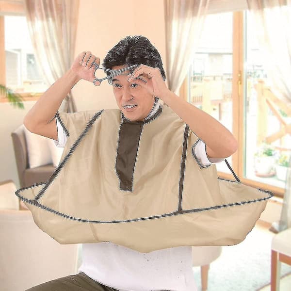 Hårklippningskappe til voksne, sammenklappelig hårklippingskappe, paraply (khaki)