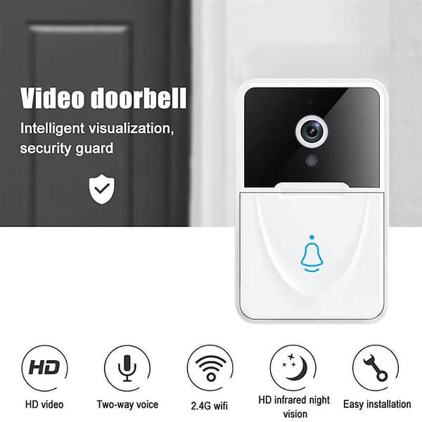 Smart trådlös Wifi videodörrklocka telefonkamera dörrklocka ring intercom säkerhet