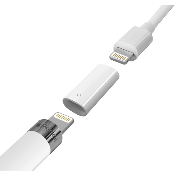 Apple Pencil Adapter Laderkabel For Apple Pencil Og Ipad Pro (pakke med 2) - Hvit