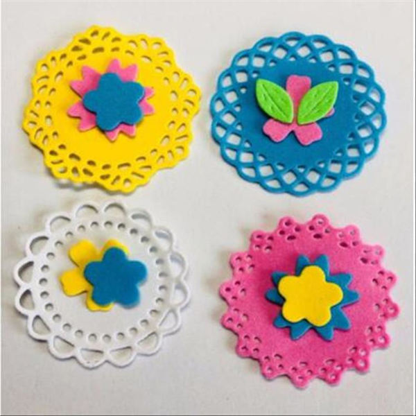 4 st/set Runda spetsstansar Doily Cirkel Prägling Skript Stansar Schabloner