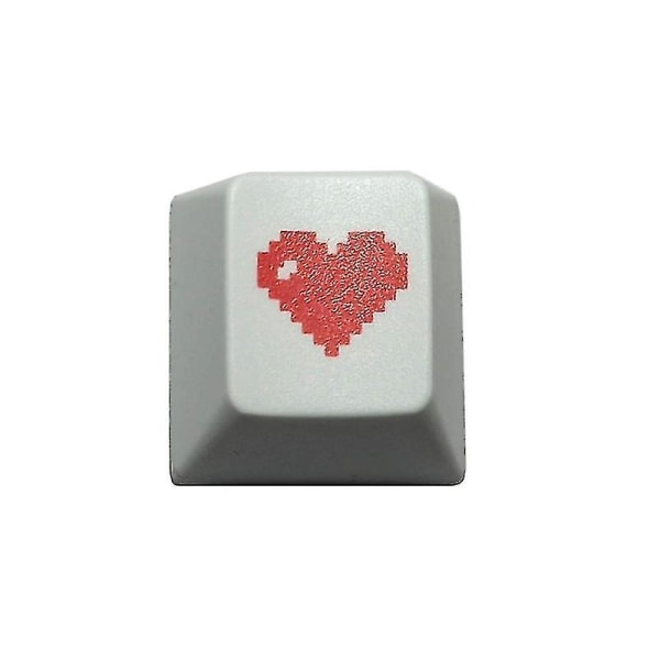 Red 4 Cherry Profile Dip Dye Sculpture Pbt Keyboard Keycap Etched Pixel Heart