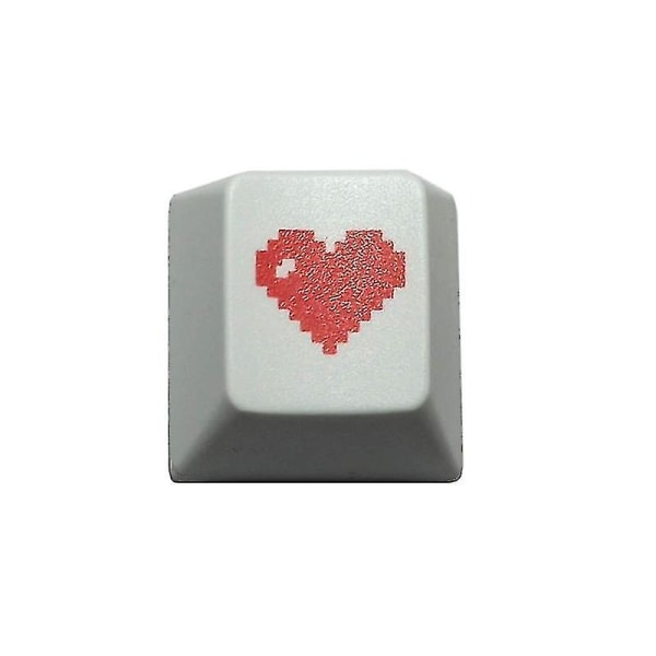 Röd 4 Cherry Profil Dip Dye Skulptur Pbt Tangentbord Keycap Etched Pixel Hjärta