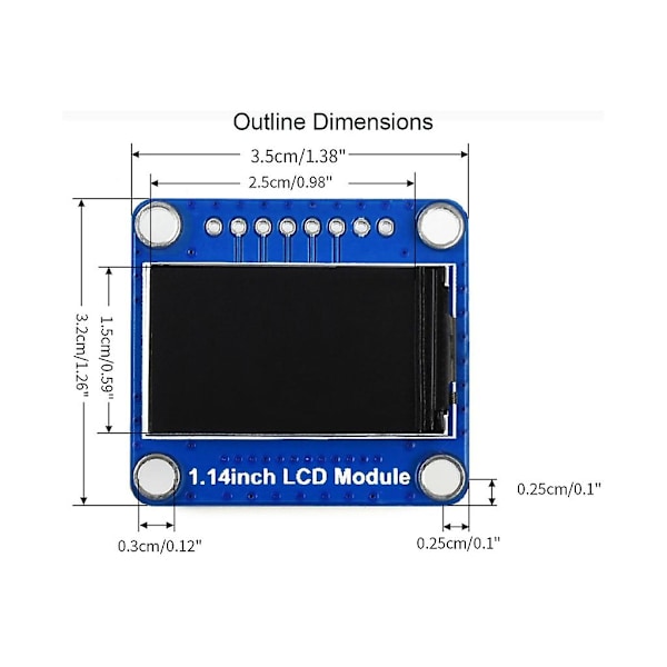 1,14 tommer 240135ips LCD-skærmmoduler til Raspberry Pi