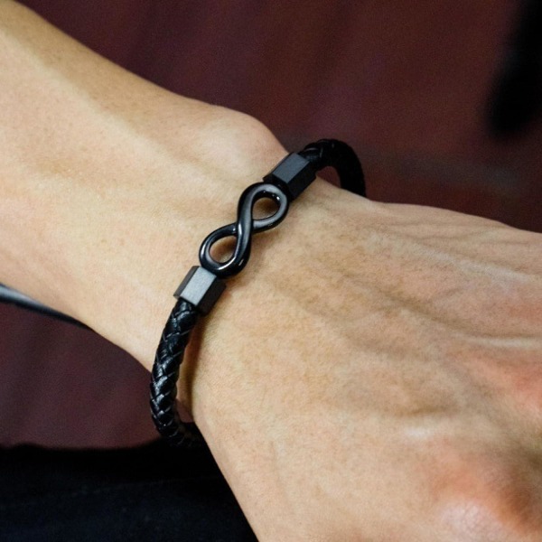 Til min mann, Infinity lær armbånd, gave til ektemann fra kone, jeg elsker deg for alltid og alltid armbånd, kjæreste, jubileum, bursdag, farsdag