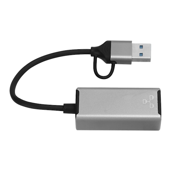 Type-C-Ethernet-sovitin USB A RJ45 -verkko kannettaville tietokoneille, tableteille ja matkapuhelimille