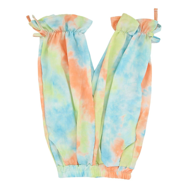 Tie Dye -tyttöjen verryttelyhousut - Mukavat ja muodikkaat collegehousut lapsille (keltainen, 110 cm)