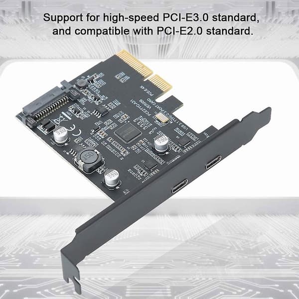 Pci-express 4x til Usb3.2 Gen Riser Adapter 10gbps Rask Overføringsutvidelseskort
