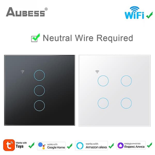 Tuya Eu Wifi Smart Vægskifter Luxuray Glaspanel Berøringssensor Timer