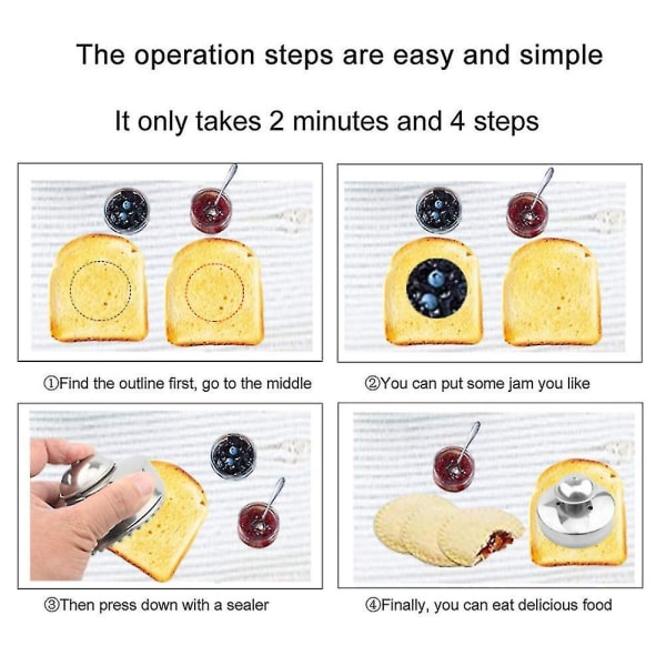 Smörgåsskärare och förseglare i rostfritt stål, DIY Sandwich Decruster Säkerhetsmaterial Bento Box Sandwich Cutter för barn