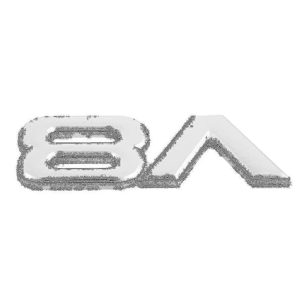 3D Silver Auto Motor V8 Bildekal för Bakluckan Emblem Badge 7,5x3,5cm