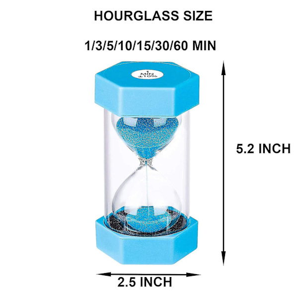 Timeglas Sand Timer 60 Minutter: Plastik Sand Ur, Kæmpe Blåt Sand Ur, Arena 60 Min Blå