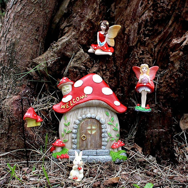 Fairy Garden Tillbehör Kit Diy Tillbehör Svampar Sovrum Vardagsrumsdekor
