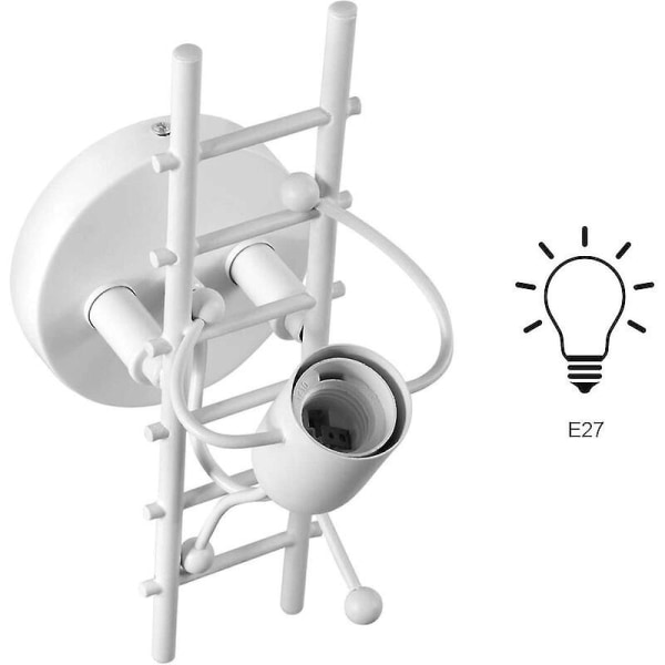 Creative Humanoid Væglampe Indendørs Moderne Væglampe Art Deco Væglampe E27 Til Soveværelse, Børneværelse, Gang, Restaurant, Trappe, Køkken, Wh