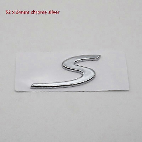 Baklucka Dekal S-Logotyp för Cayenne Bilstjärna Emblem 52x24 chrome silver