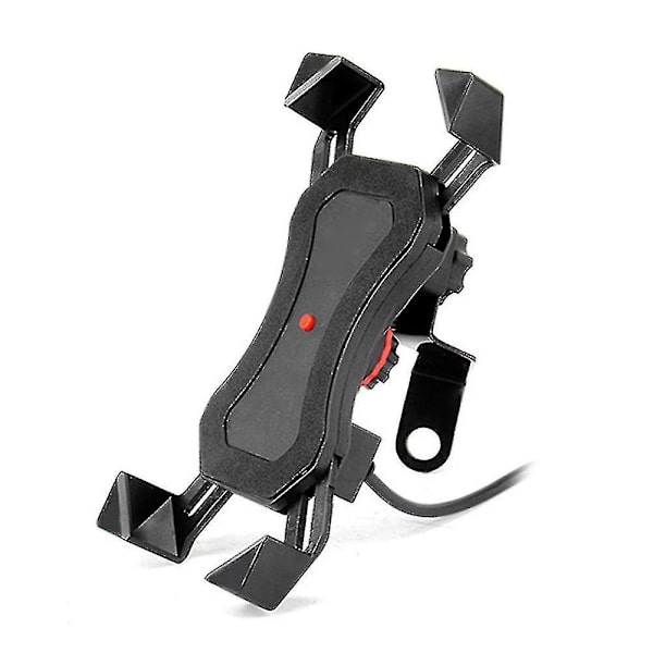 Moottoripyörän puhelintelineen kiinnitysteline USB-pikalaturilla 2.1A 360 astetta