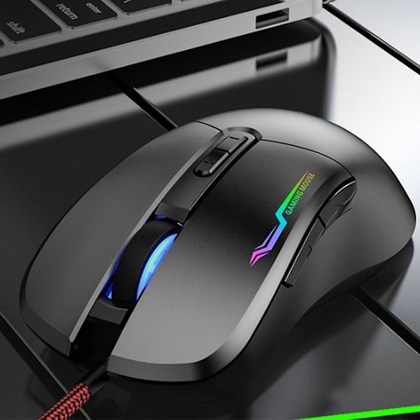 RGB Gaming Mus Kabelbunden Programmerbar Ergonomisk USB Möss 3200 Dpi 6 Knappar & 6