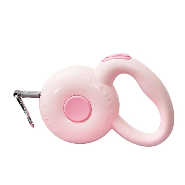 Pink Retractable Telescopic Dog Leash 9.8ft - Automatic U Shaped Outlet Donut Shape - Protective for Pets