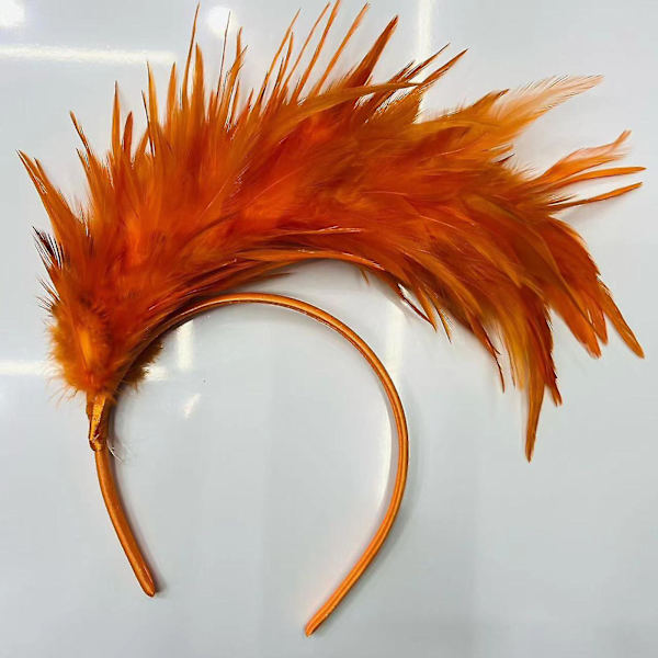 1920-tals fjäderhuvudband Färg Bröllop Fjäder Topphatt Hårband Bal Hårprydnad orange