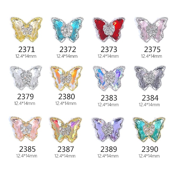 10 stk. Luksus 3d Zirkon Negle Krystal Kunst Håndværk Rhinestones Charms Negle Diamanter Style 2390