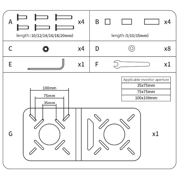 Computer Monitor Vesa Monteringsbeslag Universal Router Tablet Metal Fixer Plade
