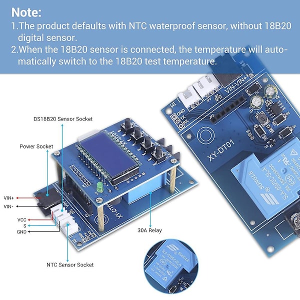 Xy-dt01 Digital temperaturregulator -40-110c Digital -digital termostat med LCD-display och W