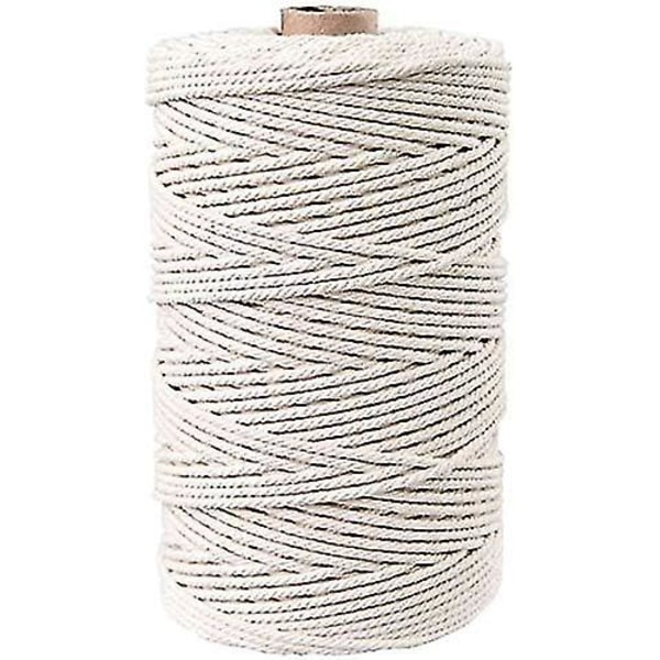 3mm X 109 Yard Bomullsmakramérep Naturlig Bomullsrep Bomullsrep För Väggbonader, Växtupphängningar, Hantverk, Stickning