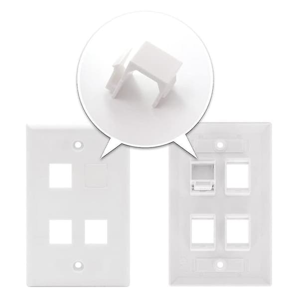 30-pack tomma jack-insatser för väggplatta och patchpanel - vit