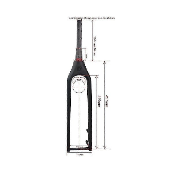 For Carbon Fiber Mountainbike Forgaffel Boost Barrel Shaft 15x110mm Off-road Hard Fork Skivebremse In