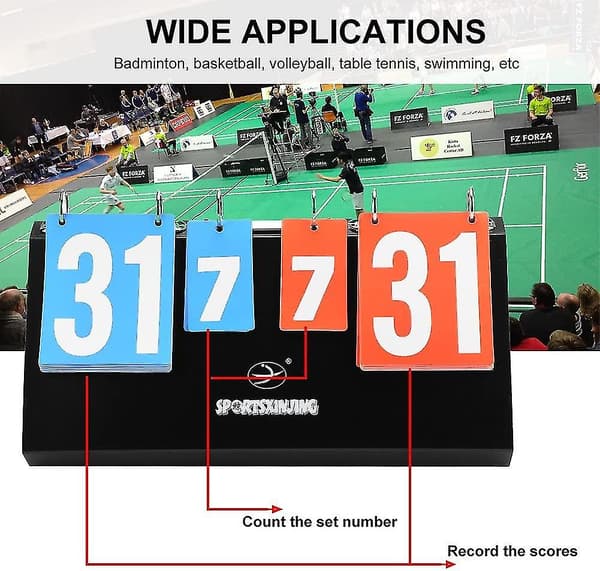 Foldbar Dobbeltsidet Scoreboard Bærbar Firecifret Flip Scoreboard Til Konkurrence