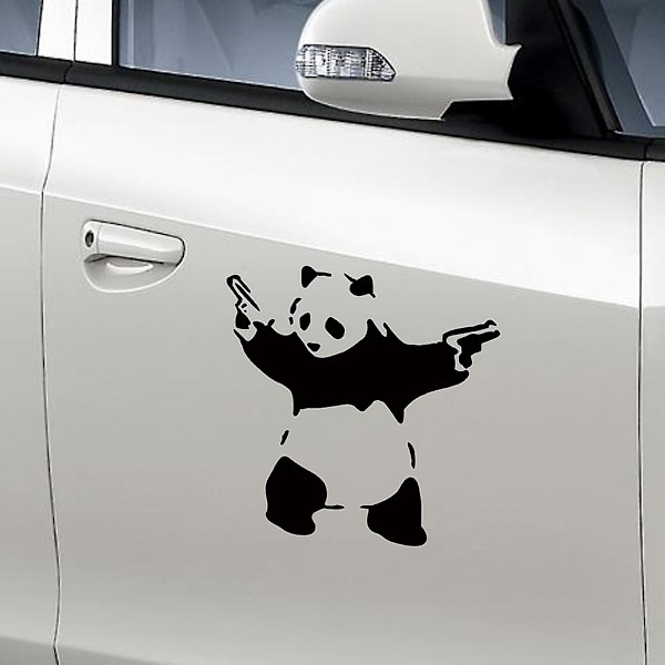 Sports Panda Bilsticker 10*10cm, Kung Fu Panda Sticker, Morsom Bilsticker