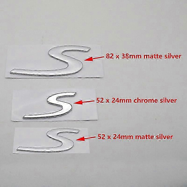 Baklucka Dekal S-Logotyp för Cayenne Bilstjärna Emblem 82 x 38 matte silver