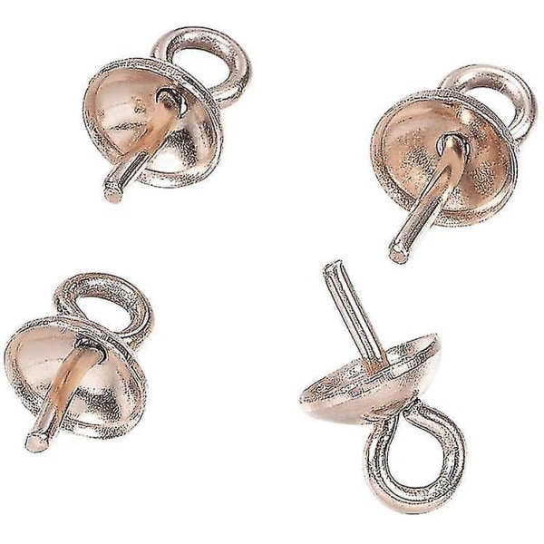 10 kpl 304 Stainles Steel Cup Pearl Bail Peg Pendant Conector Eye Pin