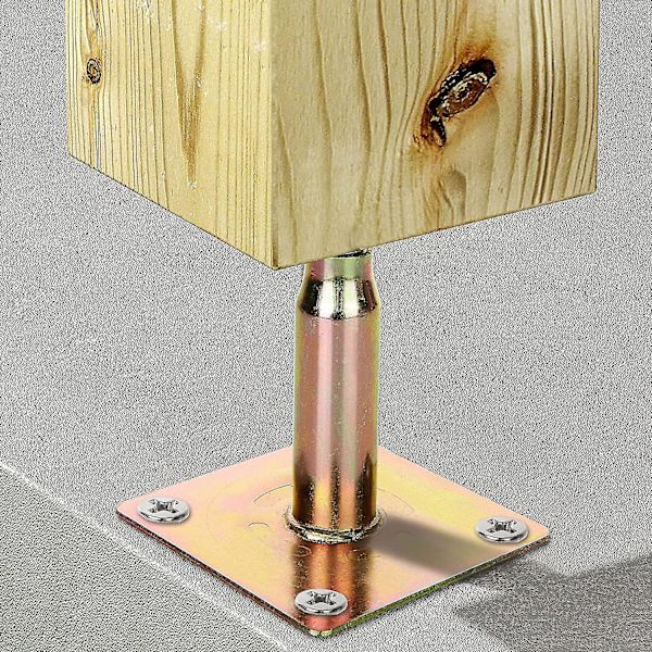 2 st 100-150 mm Galvaniserad Justerbar Höjdbar Stolpfot Stöd, Högpresterande Takstöd Kompatibel Byggnad - Guld