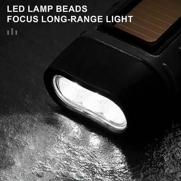 Led lommelygte håndsving dynamo lommelygte solcelle teltlys til udendørs campinglampe lys